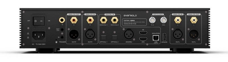 Eversolo DAC-Z10 – panneau arrière, connectique complète
