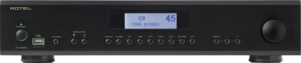 Rotel A14 MKII : amplificateur intégré 2×80 W - Face avant noire