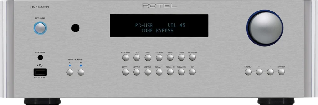 Rotel RA-1592 MKII - Face avant alu