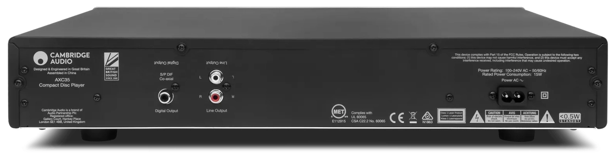 Lecteur CD Cambridge Audio AXC35 - Face arriere
