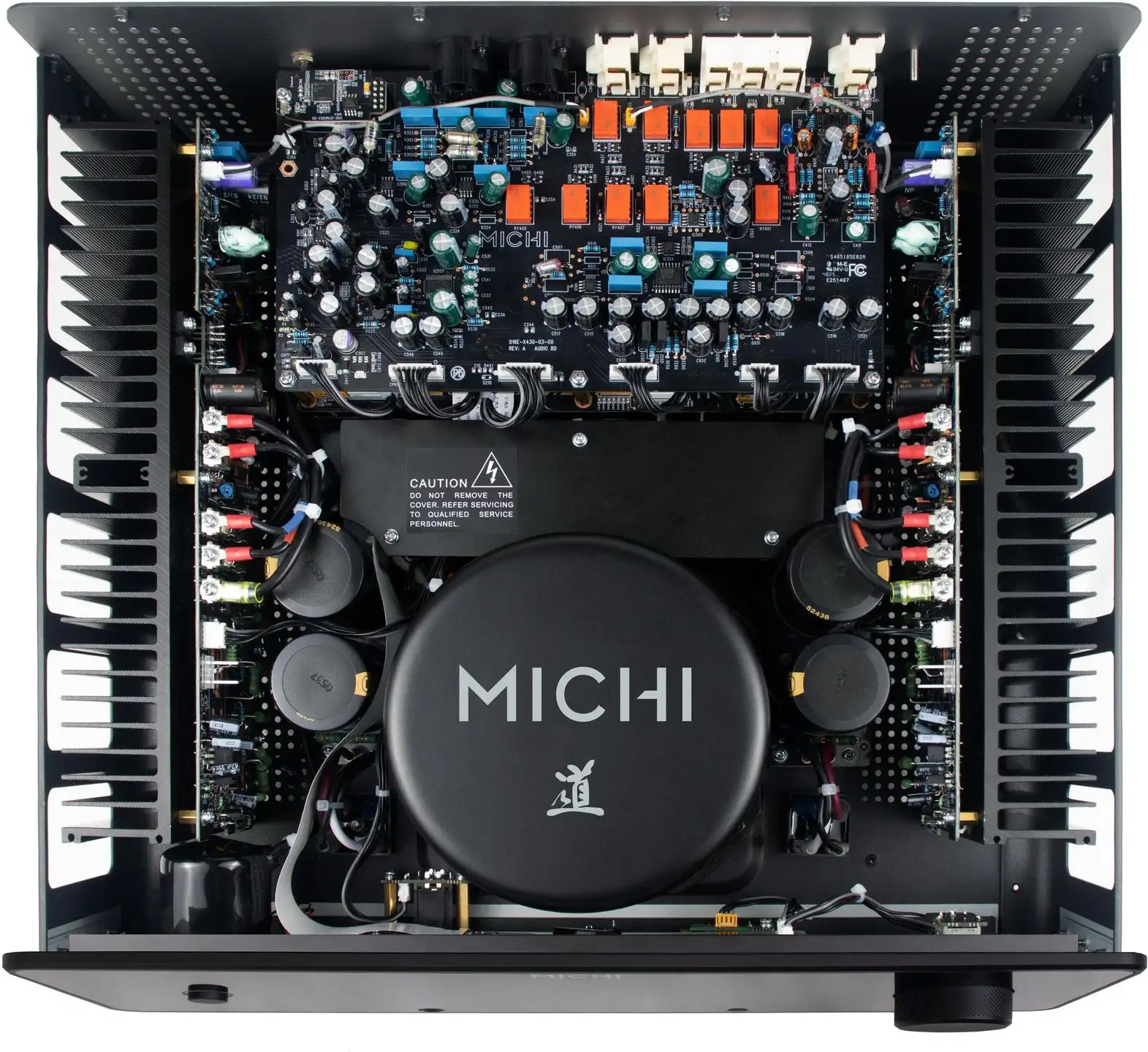 Architecture interne Michi X430 Prestige alimentation et circuits audio