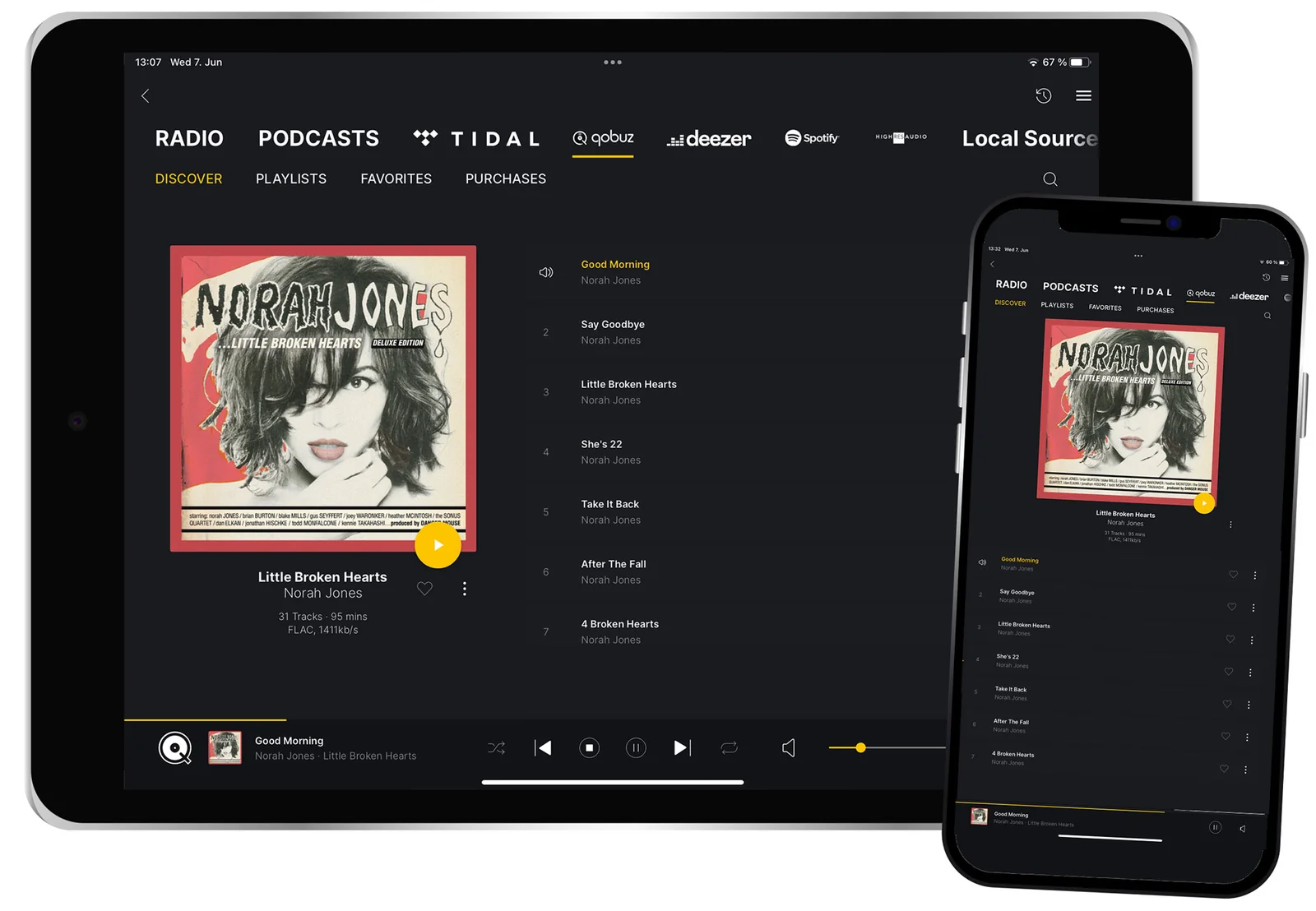 Application Lindemann sur tablette pour piloter le Woodnote Combo