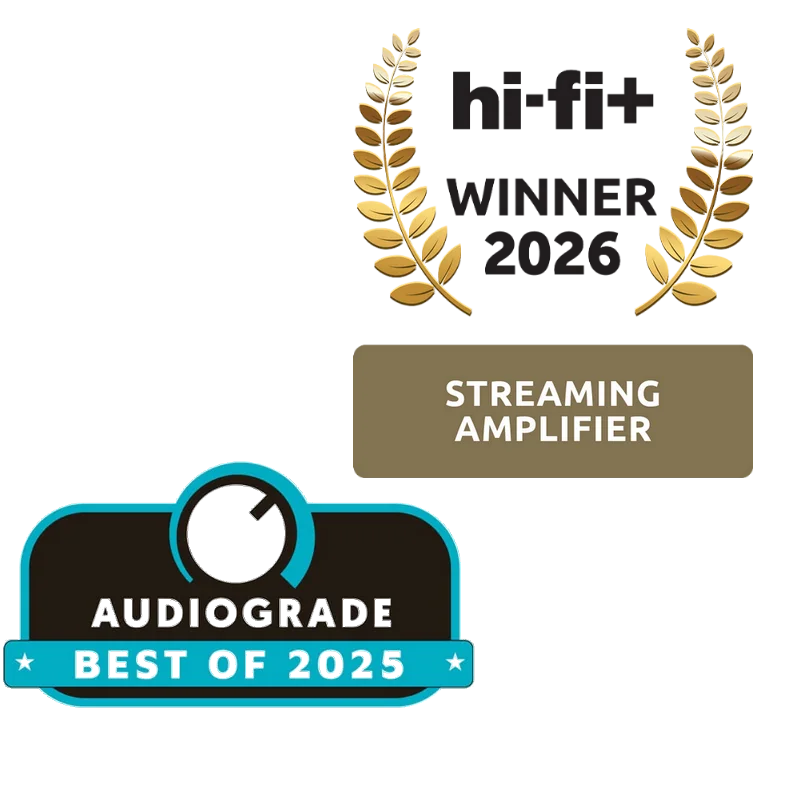 Récompenses du Lindemann Woodnote Combo : hi-fi+ Winner 2026 et Audiograde Best of 2025